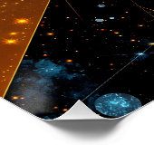 宇宙の幾何学星を持つ黄金の三日月 ポスター (コーナー)