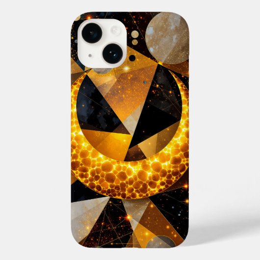 宇宙の幾何学星を持つ黄金の三日月 Case-Mate iPhoneケース (裏面)