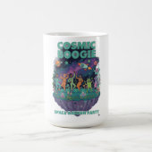 宇宙の庭園で楽しむ人間とエイリアンのダンスパーティ コーヒーマグカップ (中央)