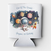 宇宙の彼方の惑星 少年 誕生日 缶クーラー (正面)