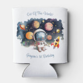 宇宙の彼方の惑星 少年 誕生日 缶クーラー (裏面)