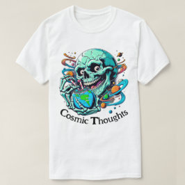 宇宙の思考鮮やか» スカル&地球 Tシャツ