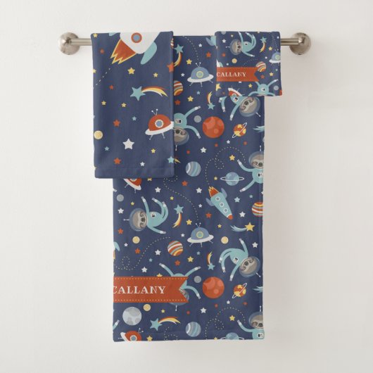 宇宙の怠惰-星のための範囲-名前をカスタムする バスタオルセット (インサイチュ)
