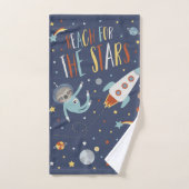 宇宙の怠惰-星のための範囲-名前をカスタムする バスタオルセット (ハンドタオル)