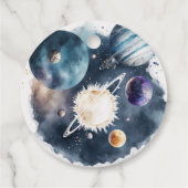 宇宙の惑星とロケット船ボーイ第1の誕生日 フェイバータグ (裏面)