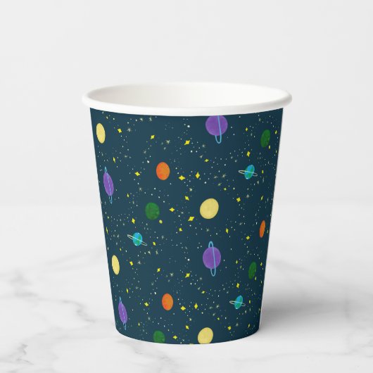 宇宙の惑星と星の未知の銀河系 紙コップ (裏面)