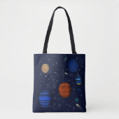 宇宙の惑星と銀河 トートバッグ (正面)