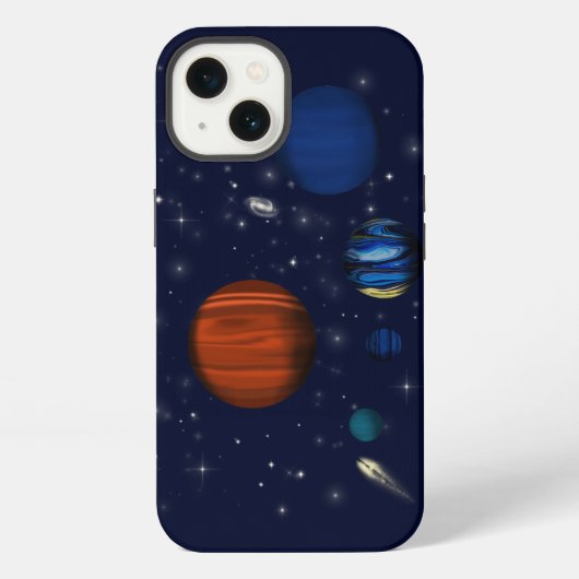宇宙の惑星と銀河 iPhoneケース (裏面)