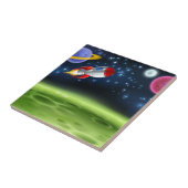 宇宙の惑星の漫画の背景 タイル (側面)