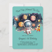 宇宙の惑星アクア ファーストバースデー招待状 招待状 (正面)