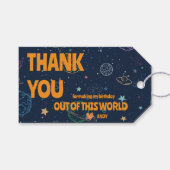 宇宙の惑星スター誕生日お願いありがとう ギフトタグ (正面(横))
