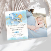 宇宙の惑星ボーイファースト赤ちゃんシャワー写真 招待状