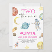 宇宙の惑星2nd誕生日ガールズ招待状 招待状 (正面)