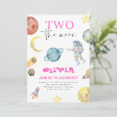 宇宙の惑星2nd誕生日ガールズ招待状 招待状 (スタンド正面)