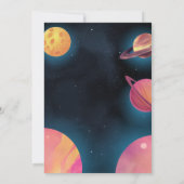 宇宙の惑星 エイリアン 星 宇宙 銀河 初誕生日 招待状 (裏面)