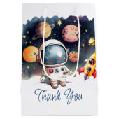 宇宙の惑星 ハッピーバースデー お礼袋 ミディアムペーパーバッグ (裏面)