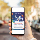 宇宙の惑星 太陽系 男の子 ベビーシャワー 招待状