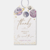 宇宙の惑星 – 女の子1歳の誕生日のお気に入り ギフトタグ (正面)