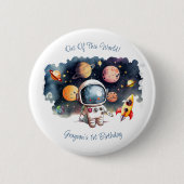 宇宙の惑星 少年 誕生日 缶バッジ (正面)