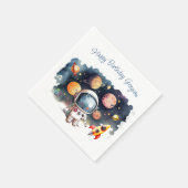 宇宙の惑星 男の子の誕生日 スタンダードカクテルナプキン (角)