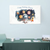 宇宙の惑星 男の子の誕生日 横断幕 (トレードショー)