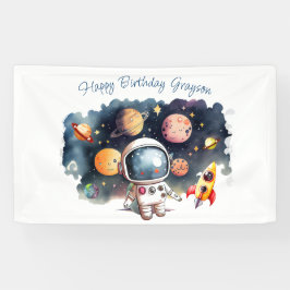 宇宙の惑星 男の子の誕生日 横断幕