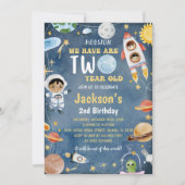 宇宙の惑星 2歳の誕生日パーティー 招待状 (正面)