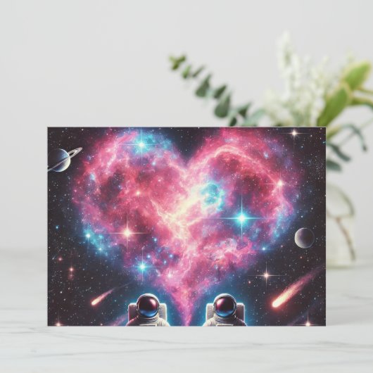 宇宙の愛の宇宙飛行士招待カード 招待状 (スタンド正面)