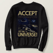 宇宙の愛を受け入れる コズミックタイポグラフィ スウェットシャツ (デザイン裏面)