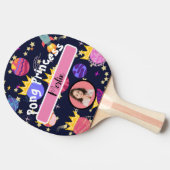 宇宙の愛パーソナライズされた名と写真カラフル 卓球ラケット (横)