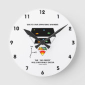 宇宙の拡大によって大きな凍結が起こる ラウンド壁時計 (正面)