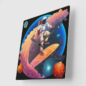 宇宙の探査 スクエア壁時計 (傾斜)