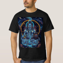 宇宙の支配者シヴァ瞑想宇宙飛行士ファンタジーTシャツ