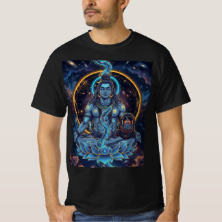 宇宙の支配者シヴァ瞑想宇宙飛行士ファンタジーTシャツ Tシャツ