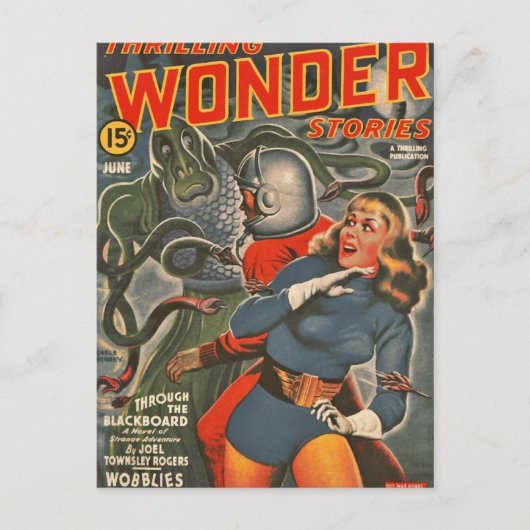 宇宙の旅人、触手モンスターに襲われる ポストカード (正面)