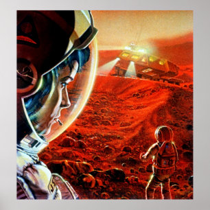 宇宙の旅:ヴィンテージNASA火星遠征 ポスター