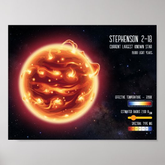 宇宙の星で最大の天体科学インフォグラフィック ポスター (正面)
