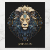 宇宙の星のサインGlam星占いシンボルカスタムレオ ワインラベル (シングルラベル)