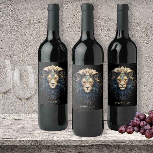 宇宙の星のサインGlam星占いシンボルカスタムレオ ワインラベル