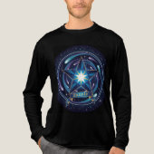 宇宙の星の夢 - コズミックギャラクシー長袖Tシャツ トライブレンドＴシャツ (正面)