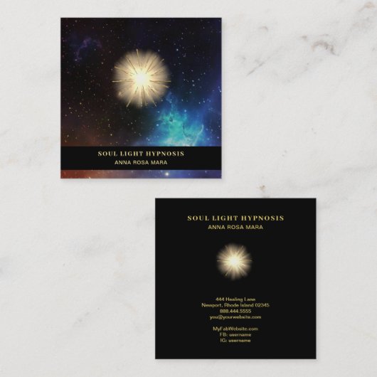 *~*宇宙の星を癒す宇宙のエネルギー、太陽が爆発 スクエア名刺 (正面/裏面)
