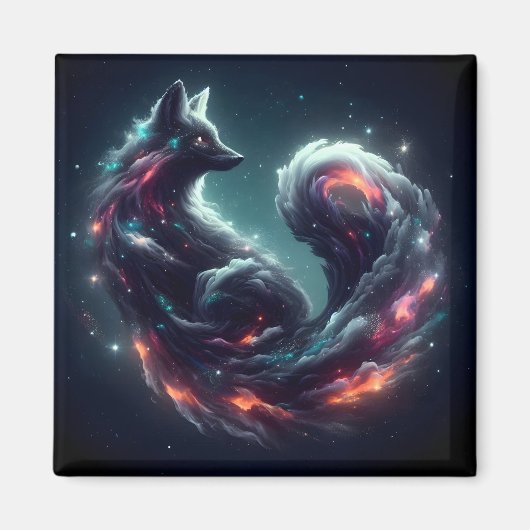 宇宙の星光狐霊獣ファンタジー マグネット (正面)