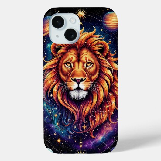 宇宙の星空の銀河の中のライオン Case-Mate iPhoneケース (裏面)