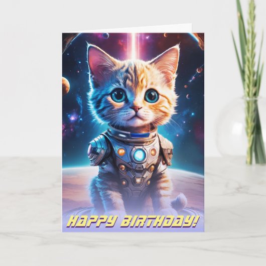 宇宙の星空：子猫の銀河の旅 カード (正面)