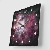 宇宙の星雲形成 スクエア壁時計 (傾斜)