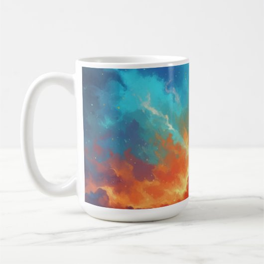 宇宙の星雲 抽象的な銀河 スペースアート コーヒーマグカップ (左)