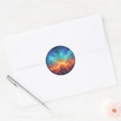 宇宙の星雲 抽象的な銀河 スペースアート ラウンドシール (封筒)
