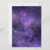宇宙の星。パープル宇宙ナイトスター結婚ズ 招待状 (裏面)