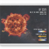 宇宙の星 宇宙最大の星 科学情報  astronomy シール (正面)