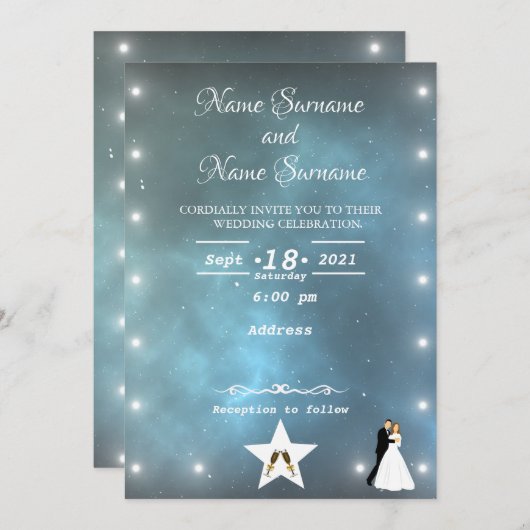 宇宙の星 招待状 (正面/裏面)